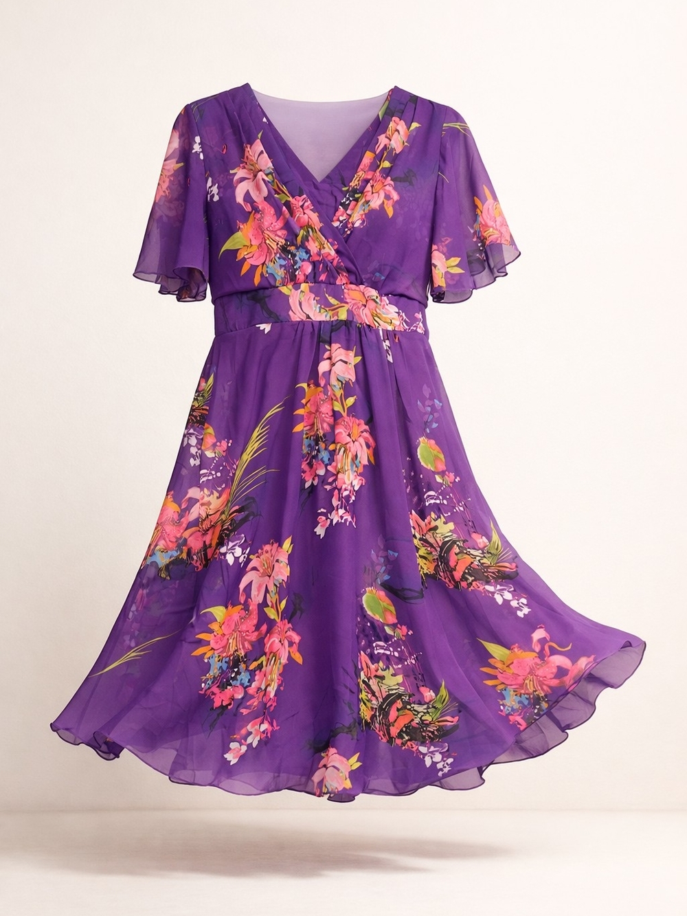 Robe Vintage Jing Dian Jie Mei En Polyester Avec Doublure Cintrée Motif Floral